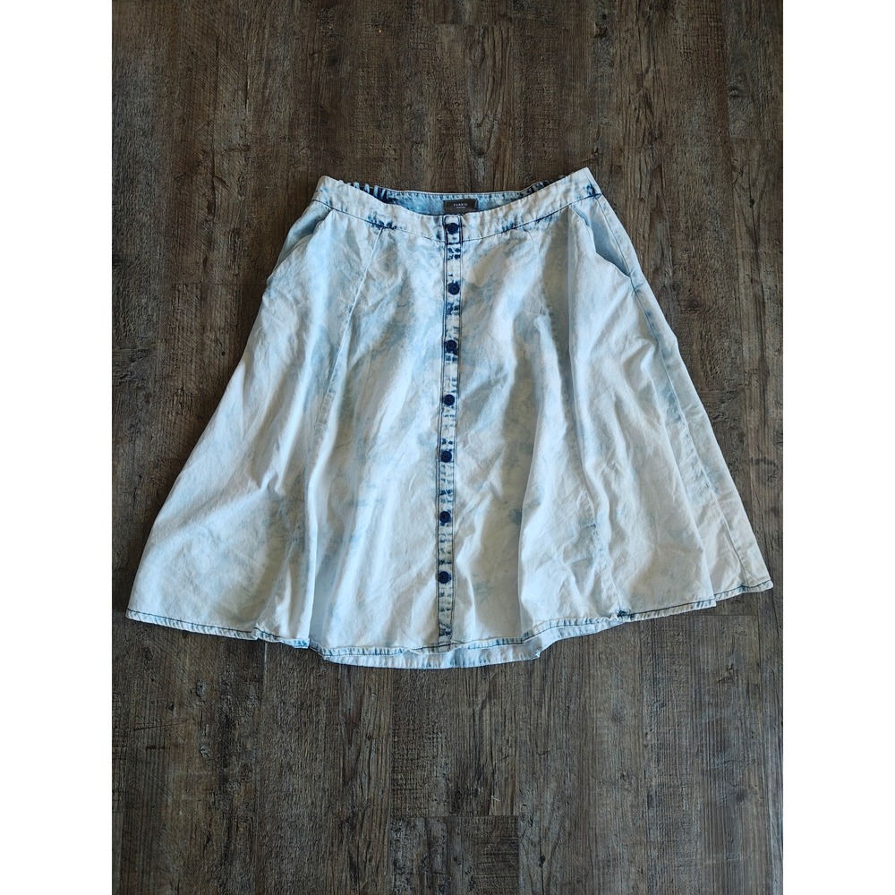 Women's Button Up Denim Skirt Light Wash Stretch Plus Curvy Torrid Size 1x